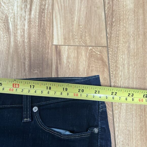 Levis Classic Bootcut Jeans Size 24W Short Dark Blue Denim Casual Stretch Boho - Picture 7 of 8